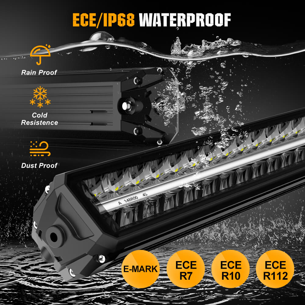 32Inch Polar Bear Series Dual Row LED Light Bar With White&Amber DRL