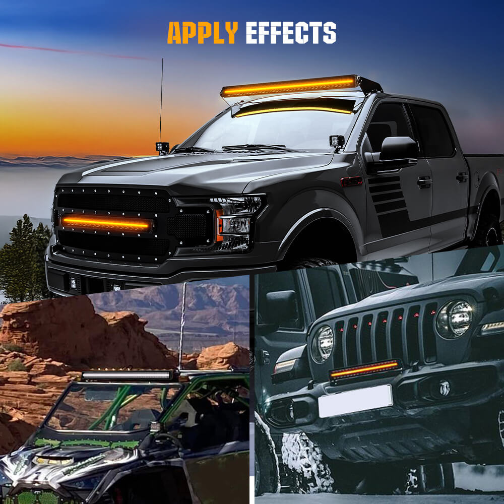 32Inch Polar Bear Series Dual Row LED Light Bar With White&Amber DRL