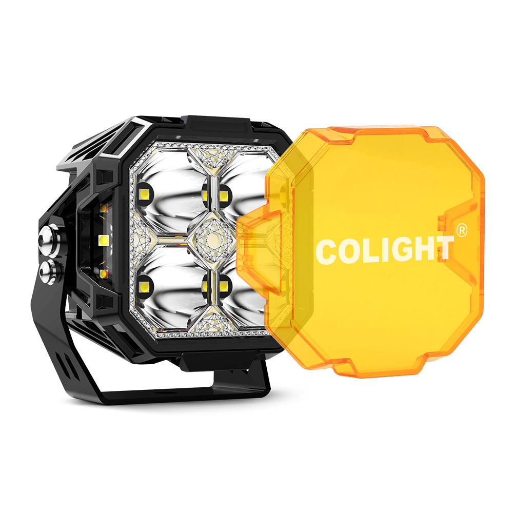 Protective Cover For 3inch Diamond Series Ditch Light Yellow/Black(Set/2pc)