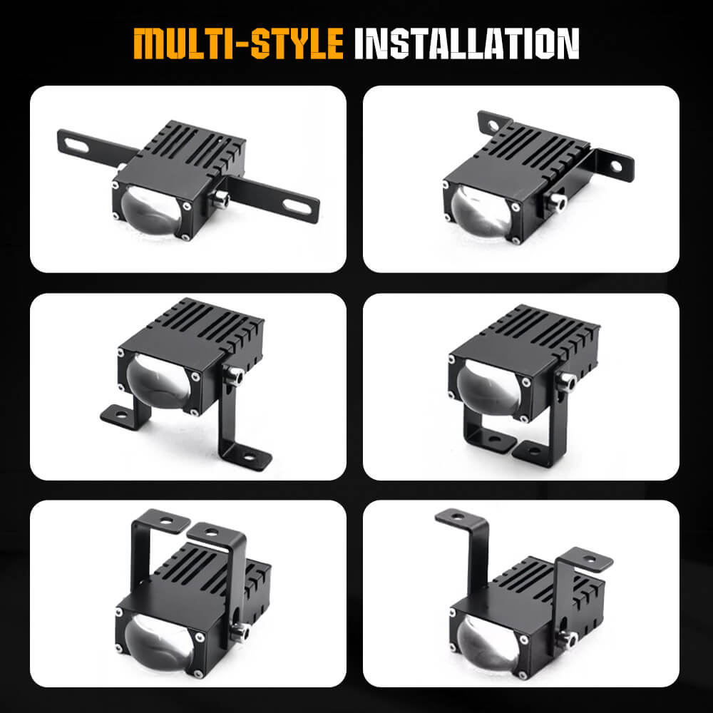 2.5 Inch Super Slim Yellow&White Dual Beam Bi-Led Projector Grille Lights(Set/2pcs)