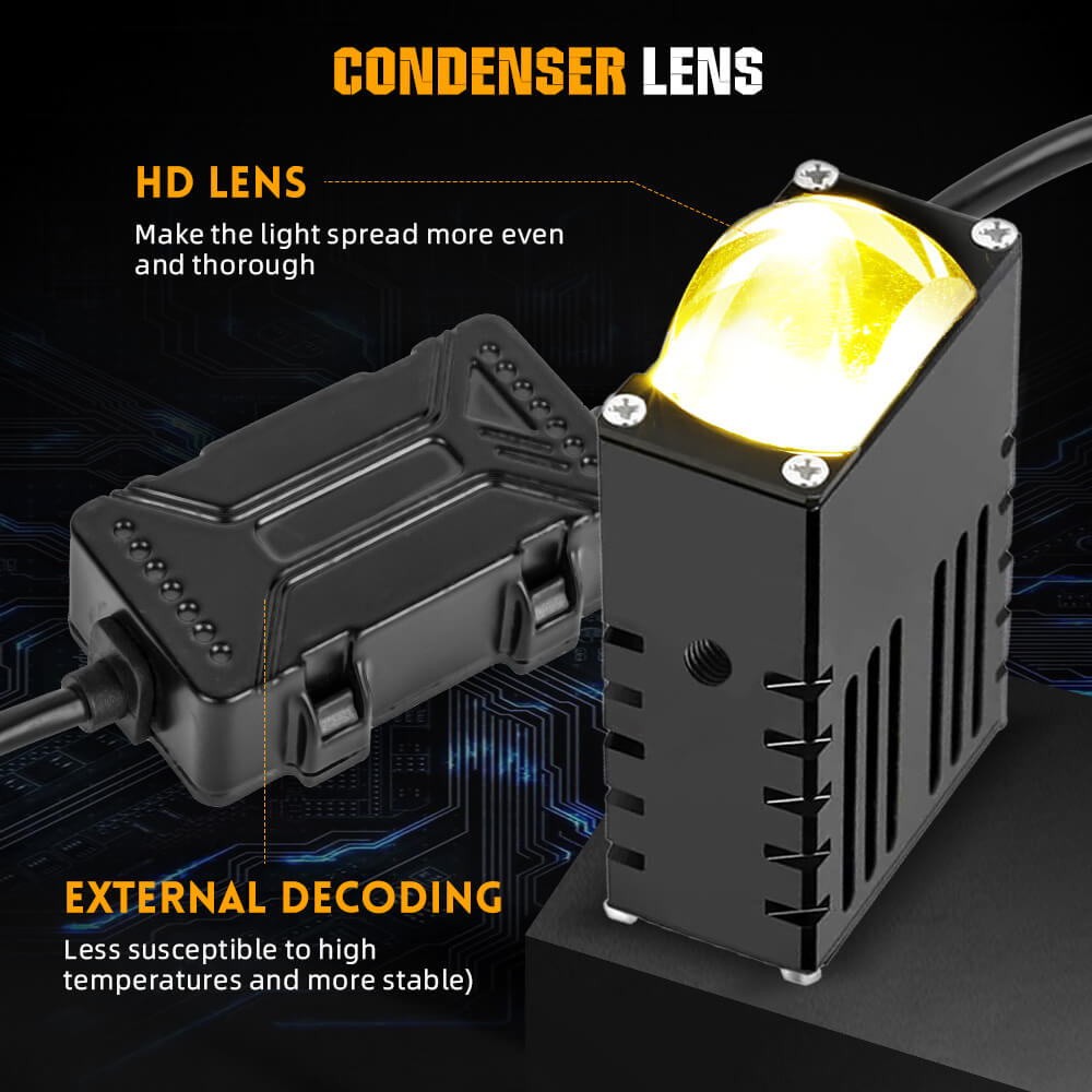 2.5 Inch Super Slim Yellow&White Dual Beam Bi-Led Projector Grille Lights(Set/2pcs)