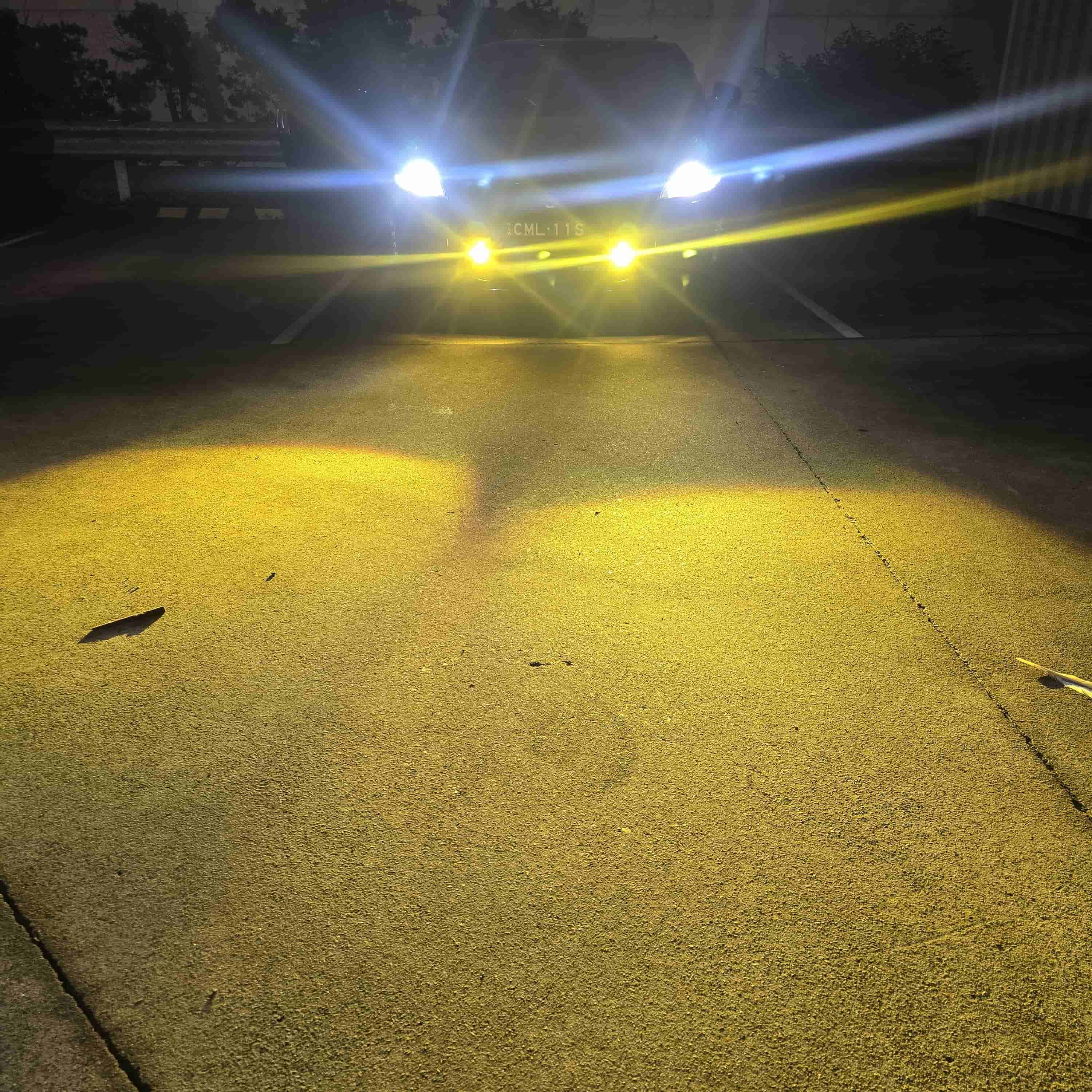 2.5 Inch Super Slim Yellow&White Dual Beam Bi-Led Projector Grille Lights(Set/2pcs)