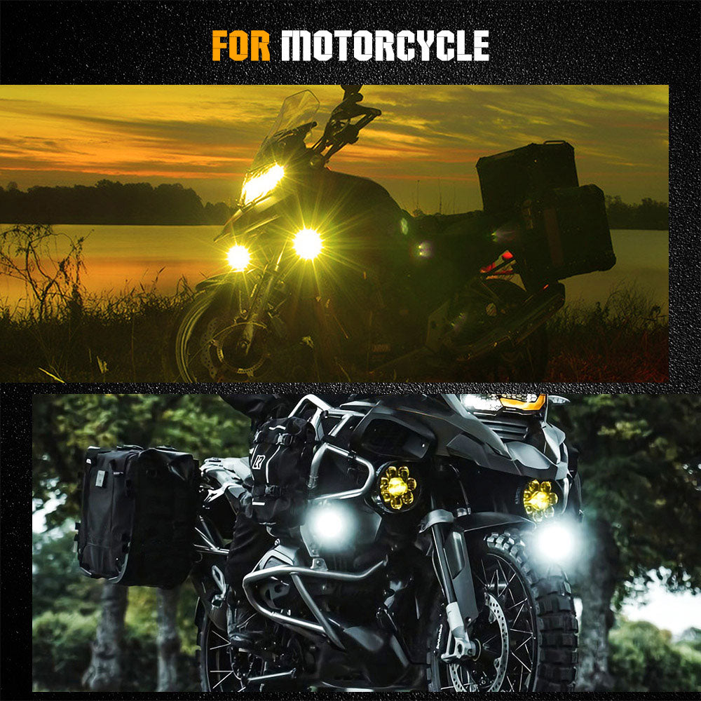 2inch MT Series Mini Motorcycle Lights With Wire Harness For 1inch Tube