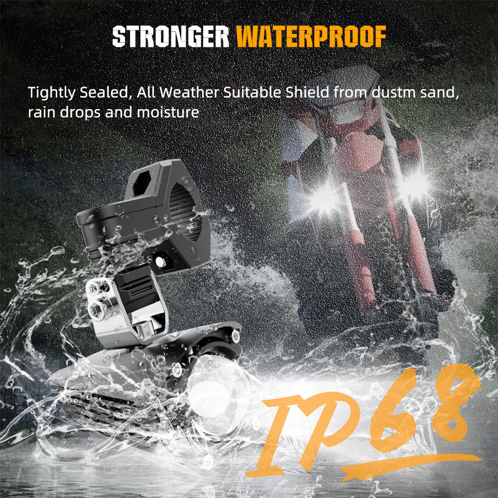 2inch MT Series Mini Motorcycle Lights With Wire Harness For 1inch Tube