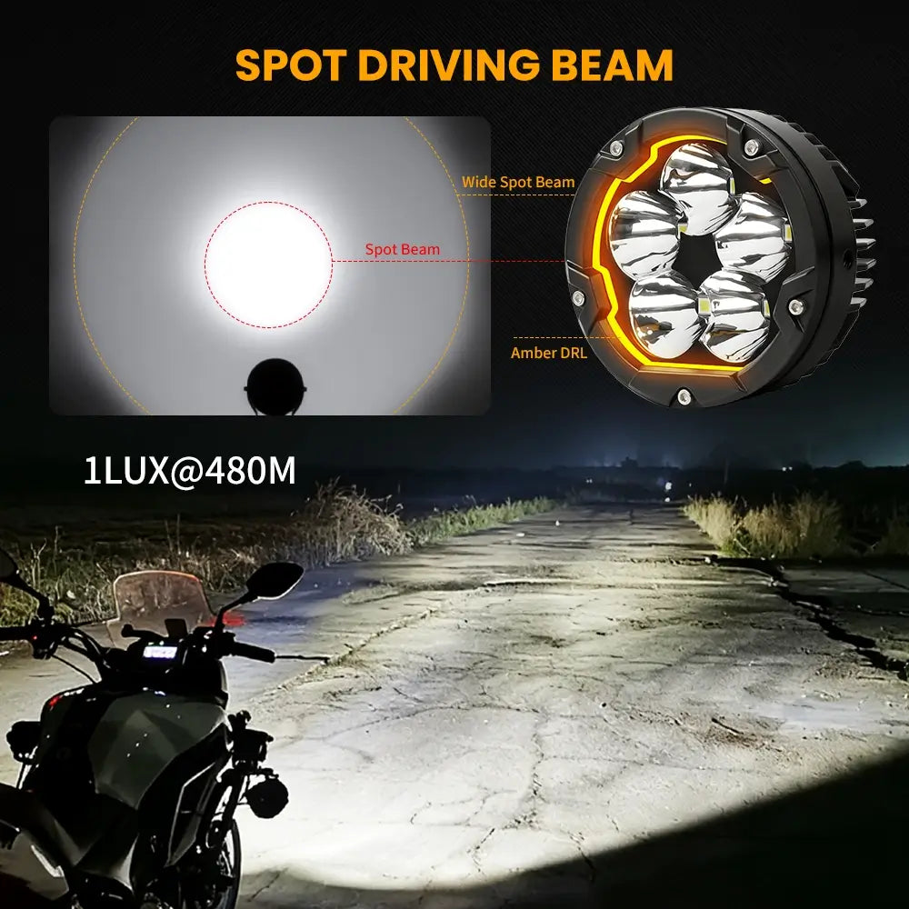 (Pre-Order)3.5inch Atlas Series Multi-Mode LED Motorcycle Auxiliary Lights(Set/2pcs)