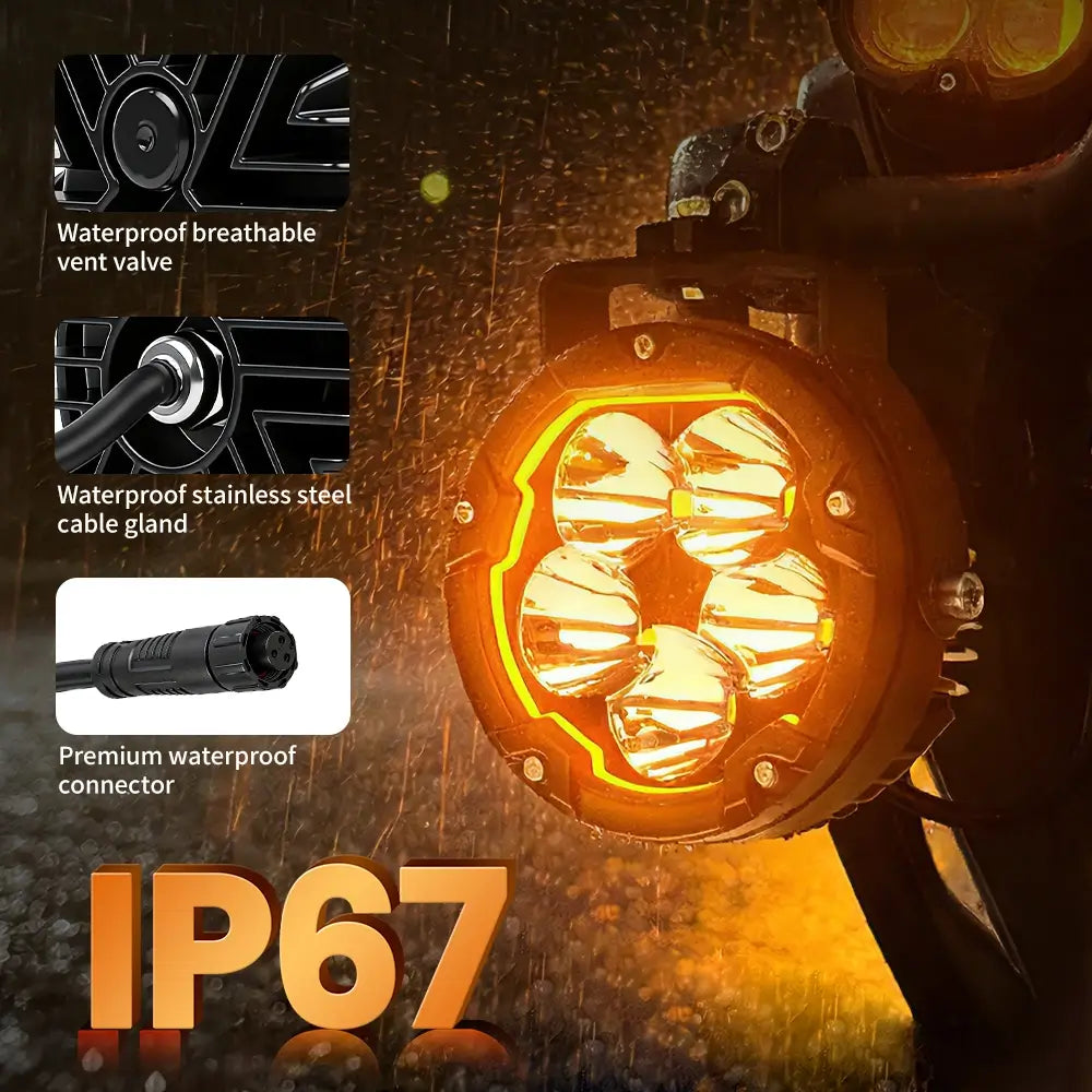 3.5inch Atlas Series Multi-Mode LED Motorcycle Auxiliary Lights(Set/2pcs)