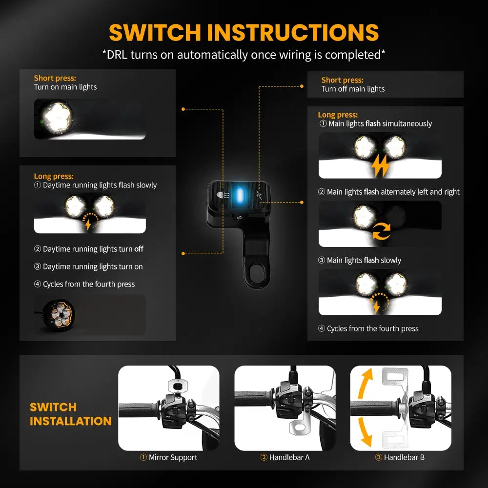 (Preventa) Luces Auxiliares LED Multimodo para Motocicleta Serie Atlas de 3.5 pulgadas (Juego/2 piezas)