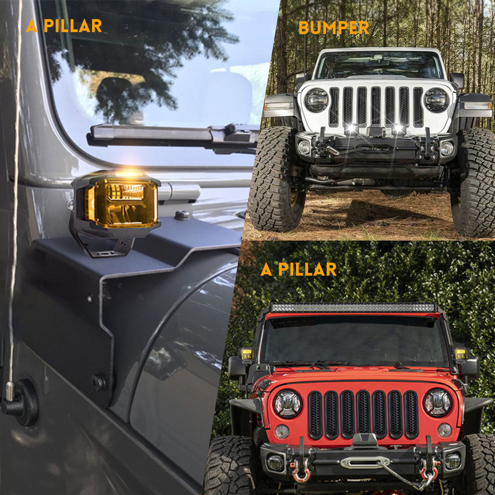 3inch-V5-Series-White-Beam-Side-Shooter-Led-Light-Pods-With-White-DRL-installation