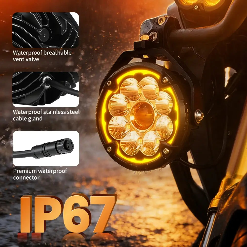 5 Zoll Atlas Serie Multi-Modus LED Motorrad Zusatzscheinwerfer (Set/2 Stück)