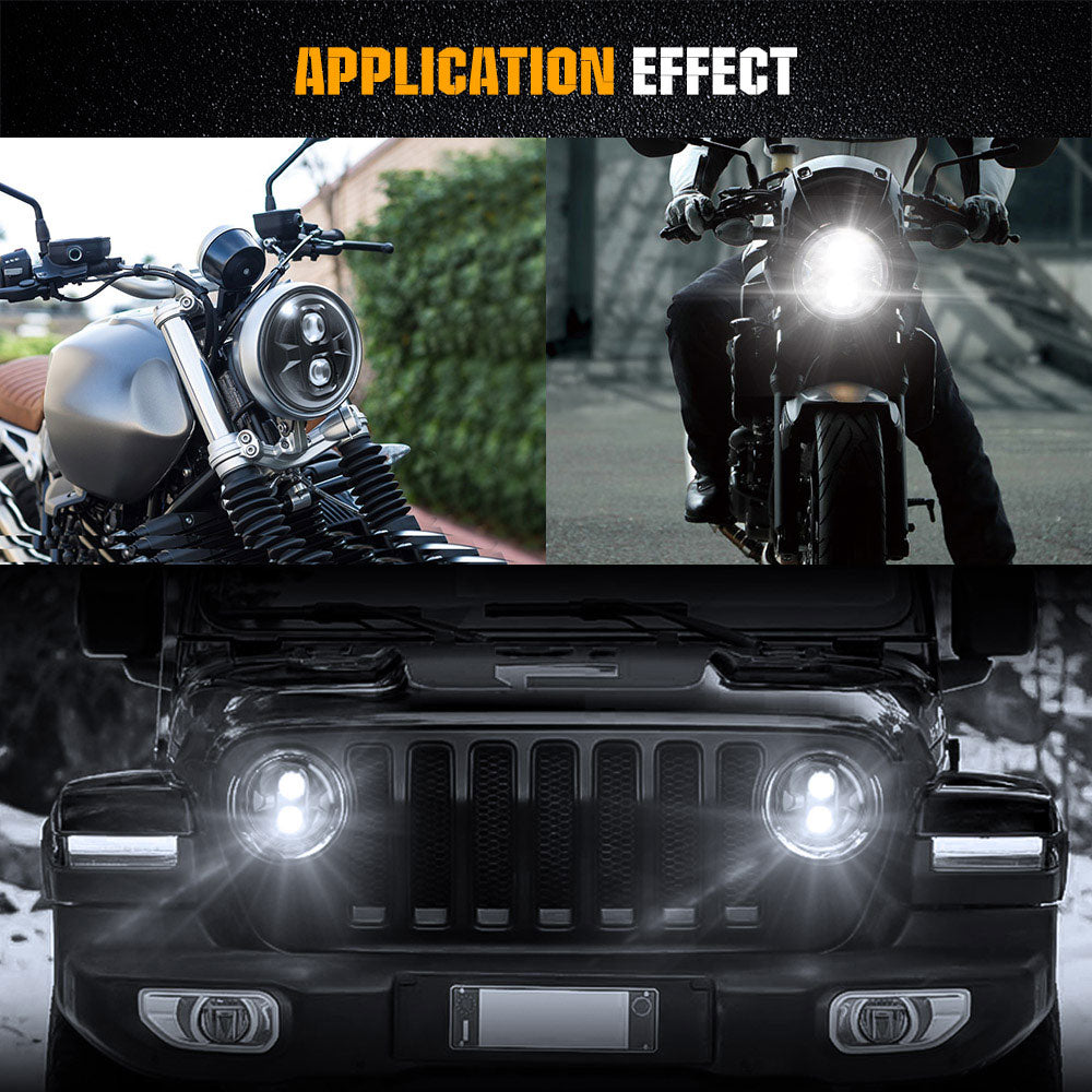 Single 7inch Universial Round Motorcycle Headlight With DOT Marked