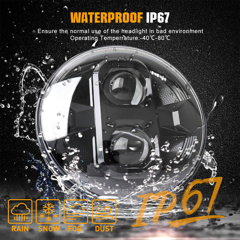 Single 7inch Universial Round Motorcycle Headlight With DOT Marked