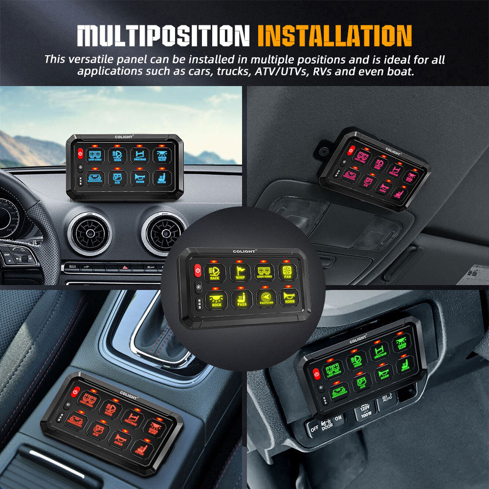 New 8 Gang RGB Switch Panel System With ACC Wire