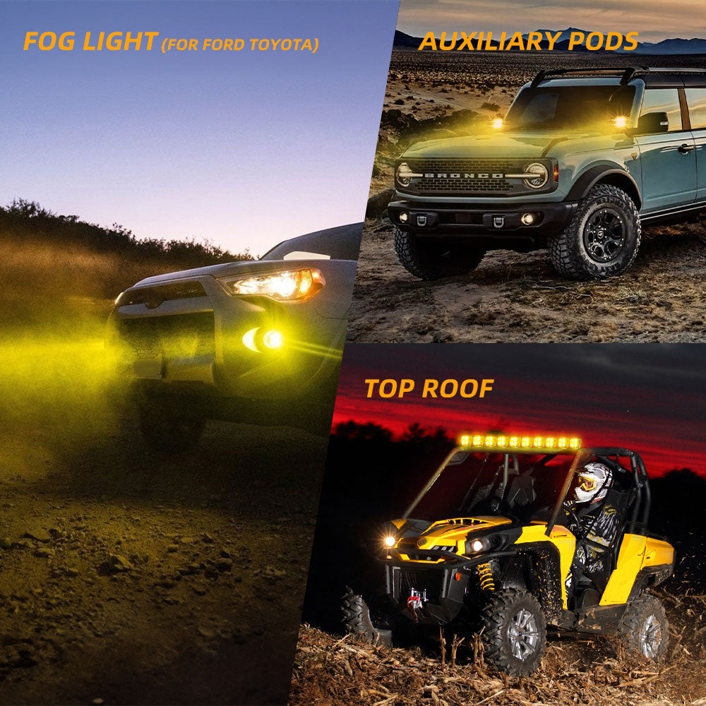 3inch LA5 Series Motorcycle Auxiliary Fog Lights-White Beam(Set/2pc)