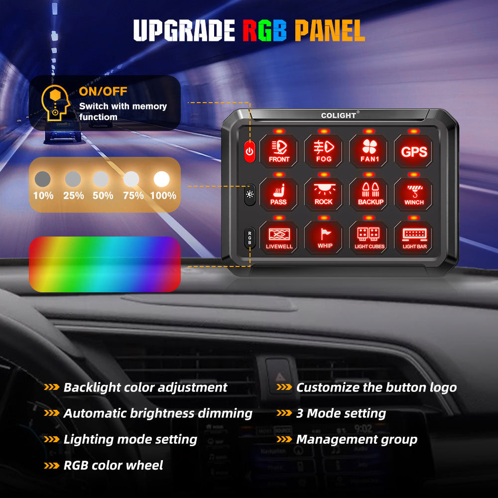 New 12 Gang RGB Switch Panel System With ACC Wire and App Control