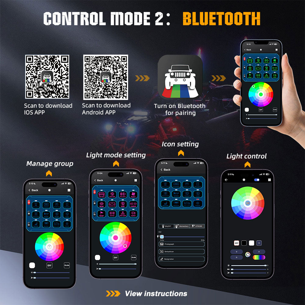 New 12 Gang RGB Switch Panel System With ACC Wire and App Control