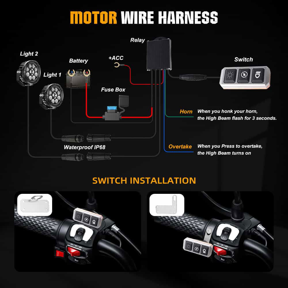 COLIGHT D09 Pro Motorcycle Lights With Hi low Beam& DRL(Set/2pc)