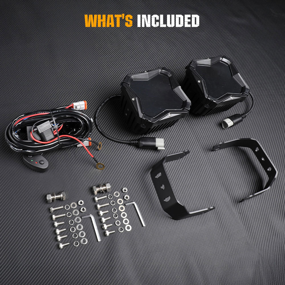 COLIGHT luces de conducción LED de haz inundación serie X5 de 5 pulgadas con luz de fondo ámbar