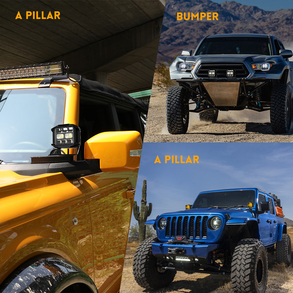 5inch V5 Series White Beam Side Shooter Led Light Pods With White DRL(Set/2pcs)