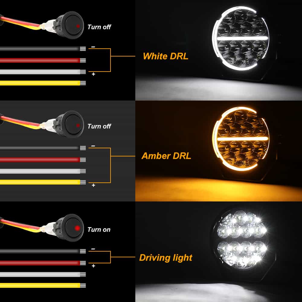 COLIGHT 6,5-Zoll TrailBlazer Serie E9 Markierte LED-Fahrlichter mit Gelbem & Weißem Tagfahrlicht