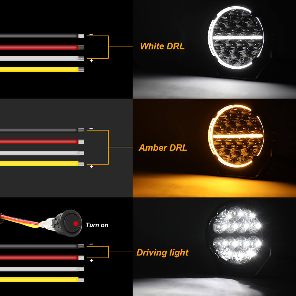 COLIGHT 6.5inch TrailBlazer Series E9 Marked LED Driving Lights With Yellow&White DRL