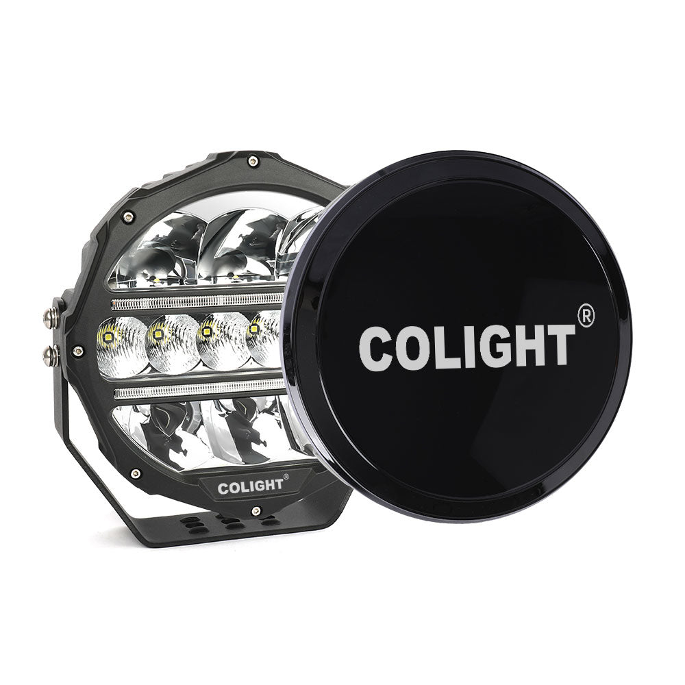 Cubierta Protectora Para Luz de Conducción LED Serie L5 de 7 pulgadas/9 pulgadas - Amarillo/Negro (Juego/2 piezas)
