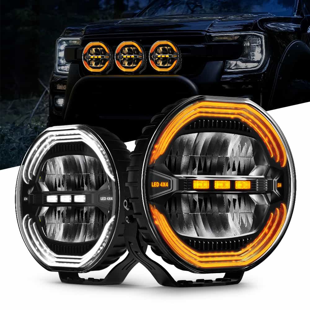 COLIGHT 9inch SharkX Series Offroad Driving Light-Hi Low Beam& Dual Color DRL