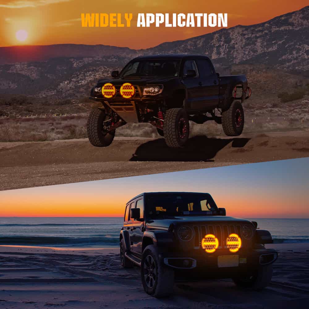 COLIGHT 9-Zoll TrailBlazer Serie E9 gekennzeichnete LED-Fahrlichter mit gelbem & weißem Tagfahrlicht (Set/Paar)