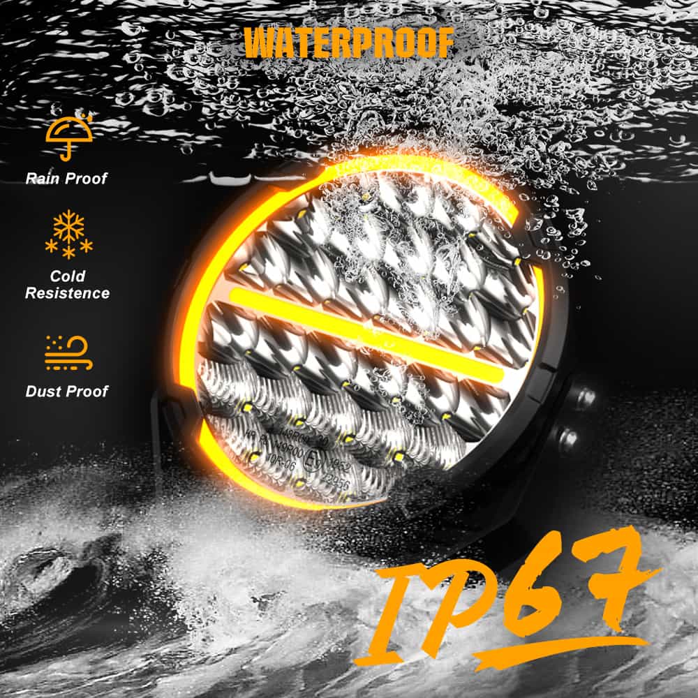 COLIGHT 9-Zoll TrailBlazer Serie E9 gekennzeichnete LED-Fahrlichter mit gelbem & weißem Tagfahrlicht (Set/Paar)