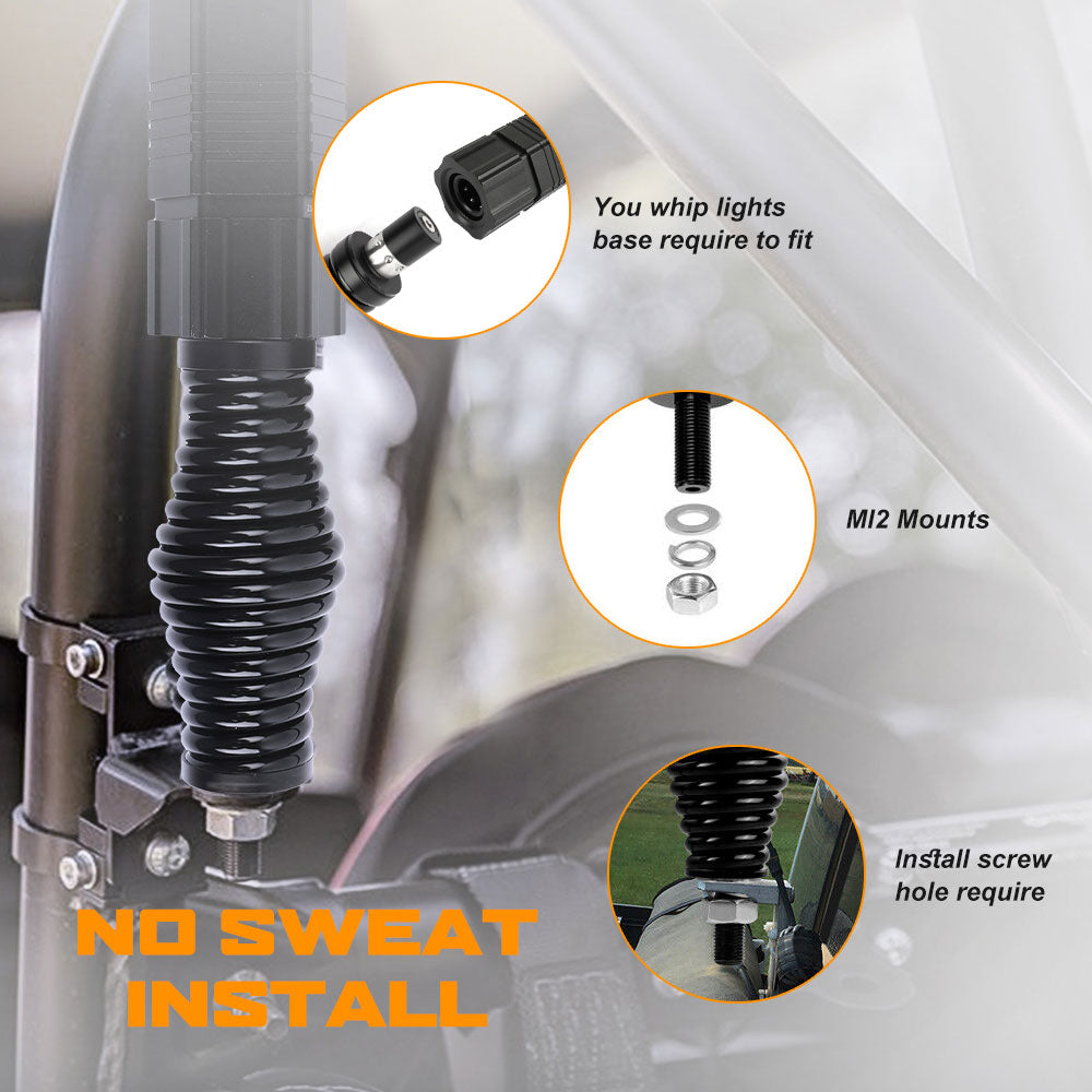 Heavy Duty Spring Mounts For the 1.75" Fat Whip Lights(Pair/2pcs)