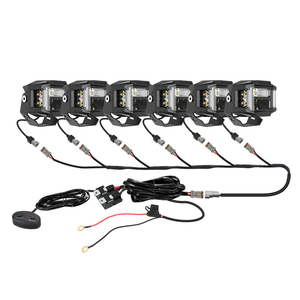 Kit de faisceau de câbles séparateur DT 3 broches pour 3/4/6/8 pcs V5 série de projecteurs latéraux