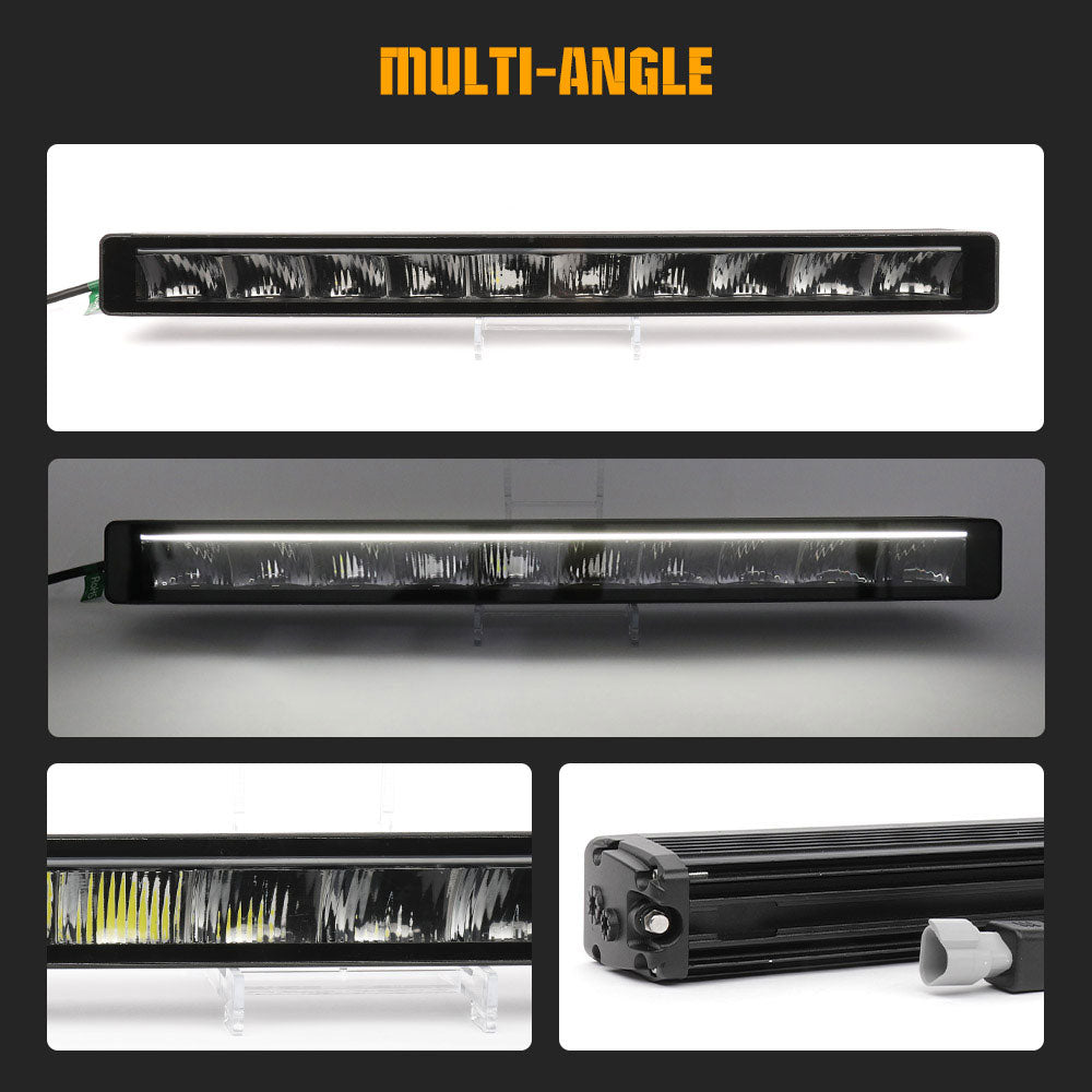 COLIGHT 10inch Polar Bear Series Single Row Light Bar With Amber&White DRL