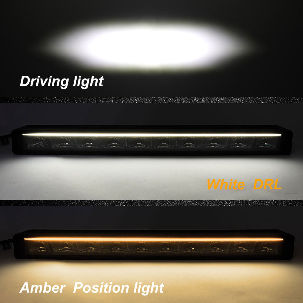 COLIGHT 10inch Polar Bear Series Single Row Light Bar With Amber&White DRL