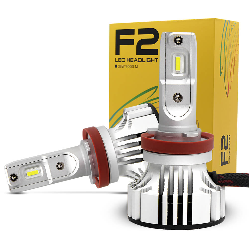 F2 LED Headlight Bulbs CANBUS Fan Cooling (2pcs)