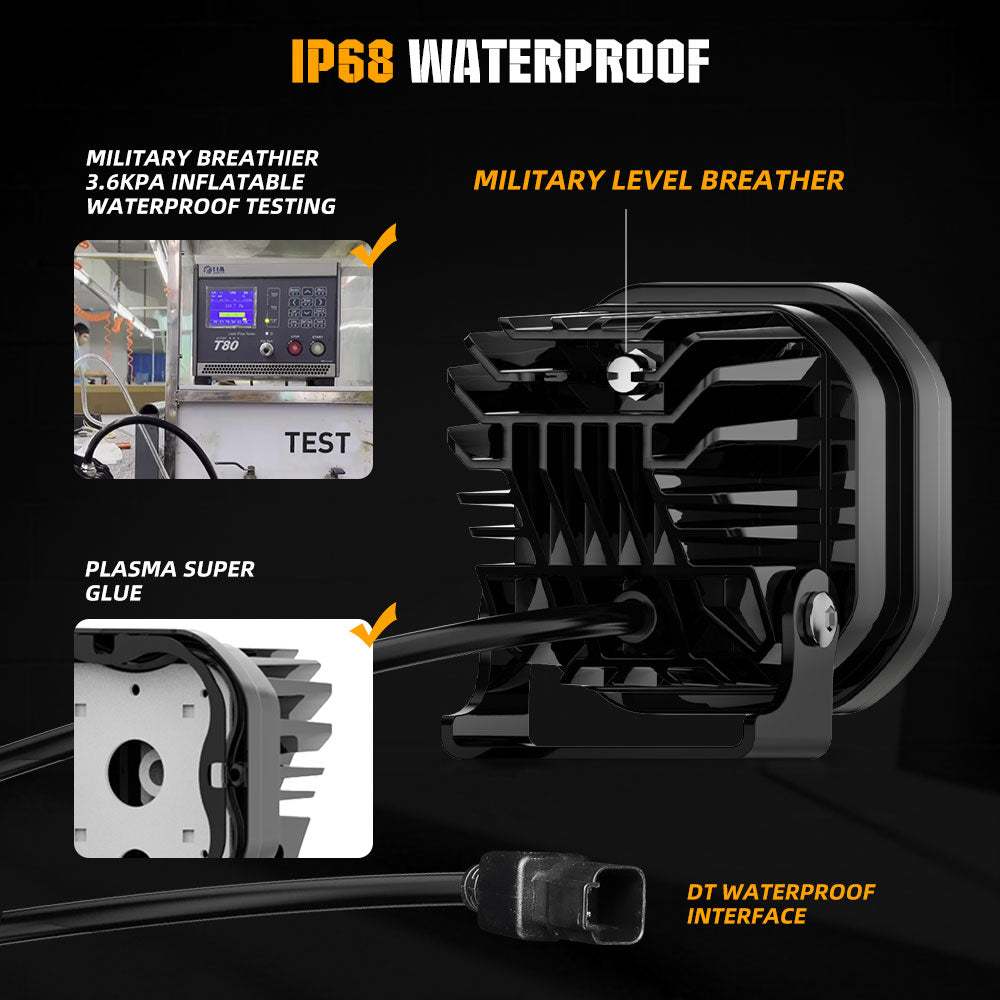 3inch LA5 Series Motorcycle Auxiliary Fog Lights-White Beam(Set/2pc)