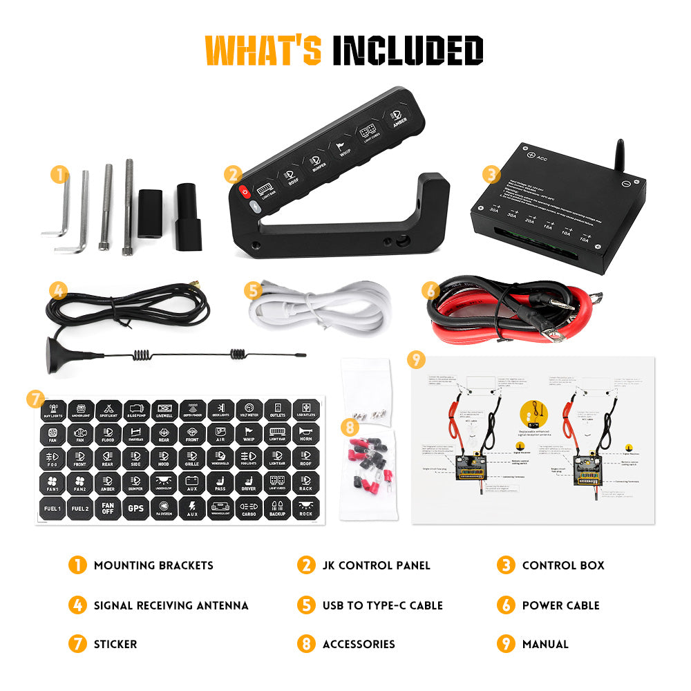 Jeep Wrangler JK Grab Handle 6 Gang Switch Panel