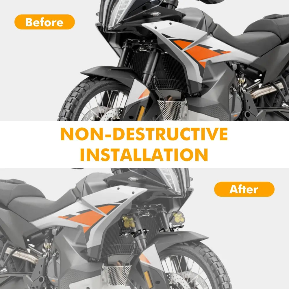 Motorrad-Gabelrohr-Klemmhalterung (25–52mm) mit L-Halterung