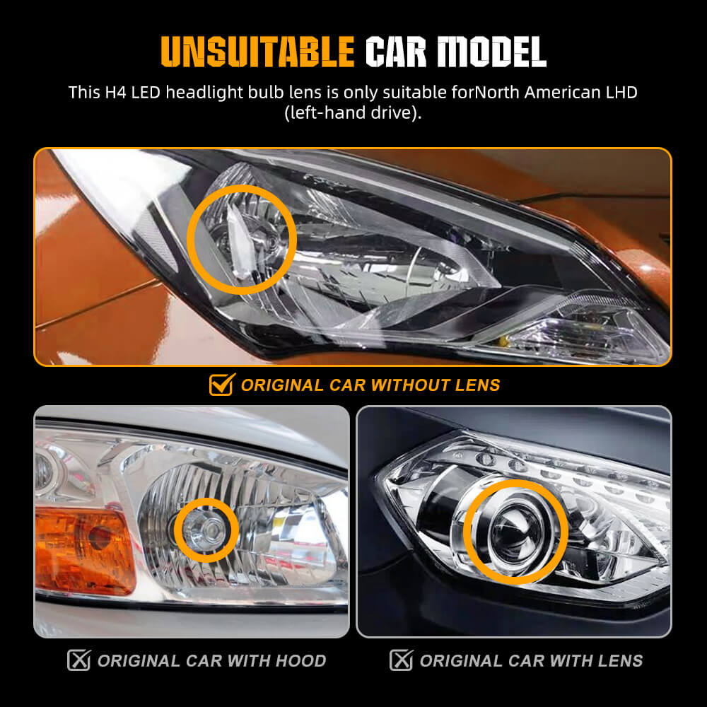 NEW Y16 Series Mini Projector H4 Headlight Bulbs Fitment