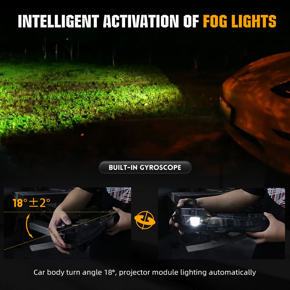 Replacement Led Projector Fog Light With Turn DRL for 2019-2023 Tesla Model 3 / Y