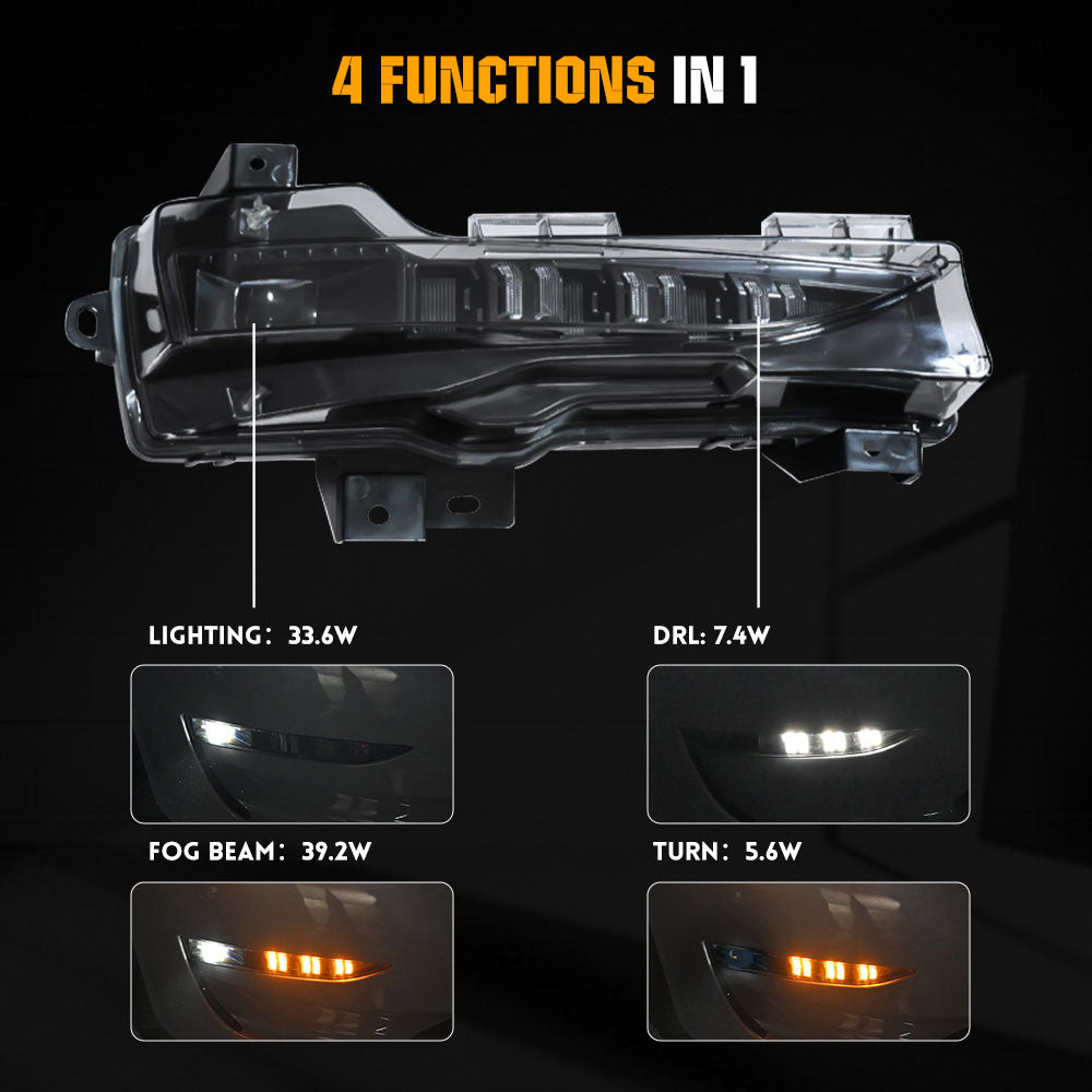 Replacement Led Projector Fog Light With Turn DRL for 2019-2023 Tesla Model 3 / Y