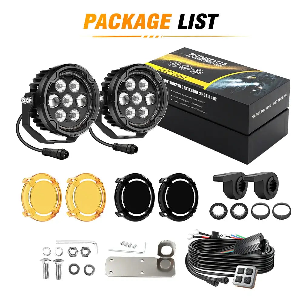 COLIGHT Apex Series 4.5inch Dual Beam Auxiliary Motorcycle Lights with Dynamic White Halo & Amber DRL