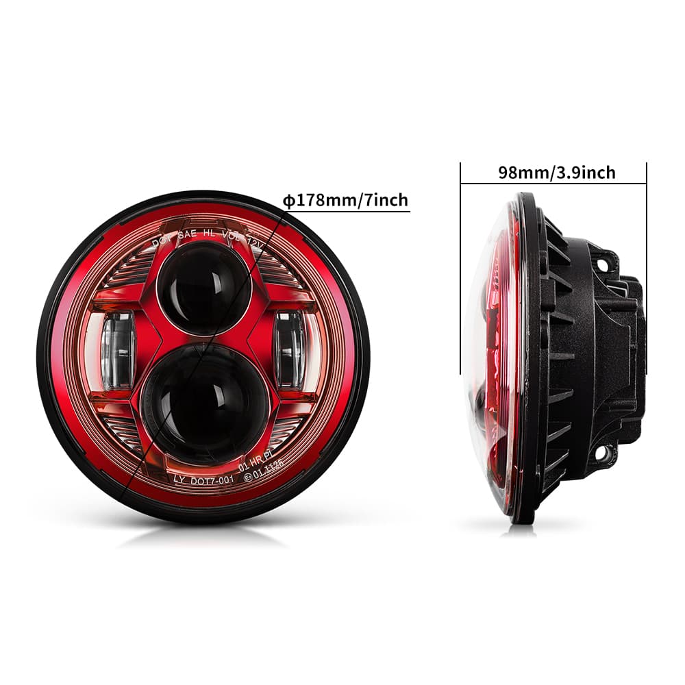 Pair 7inch Spider Sealed Round Headlight With Halo For Jeep