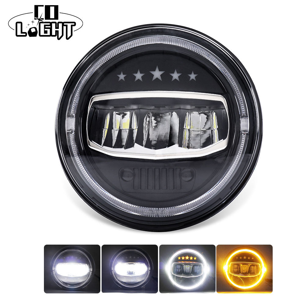 Colight 7" Dual Color DRL Yellow 5-Stars Headlights