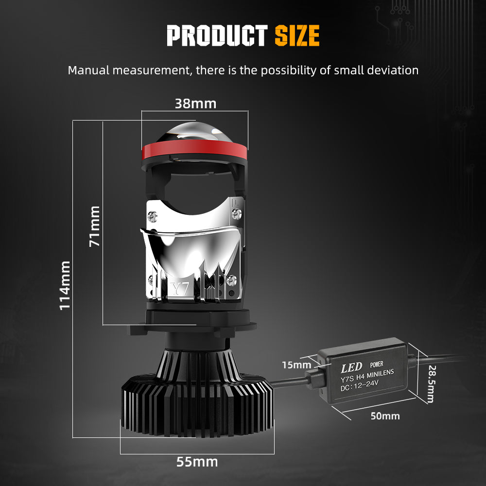 Y7S Tri-color Mini Lense H4 Bulbs For Reflector Headlight