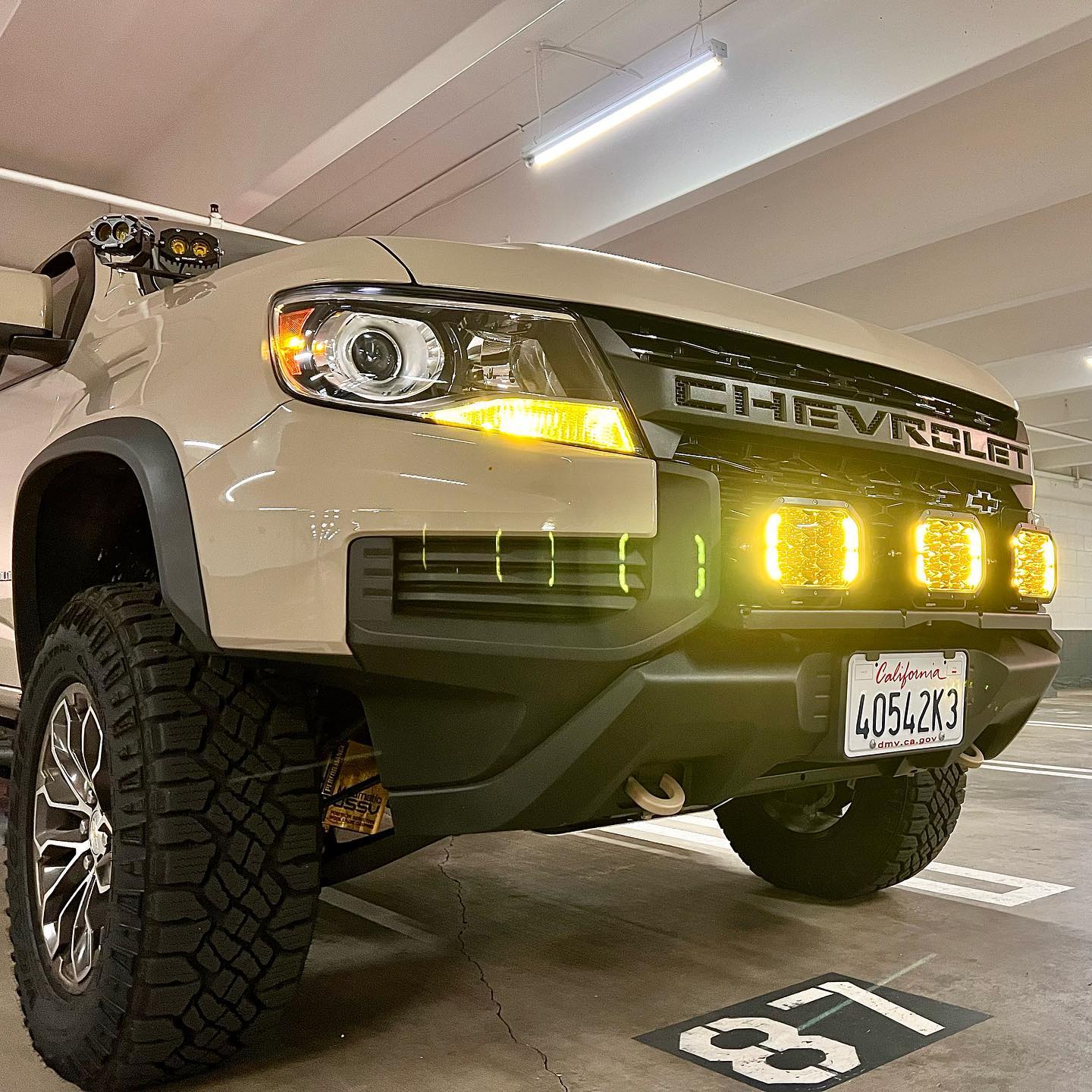 3 pcs COLIGHT 5x7inch Mars Series Square Led Driving Lights With DRL On Chevrolet