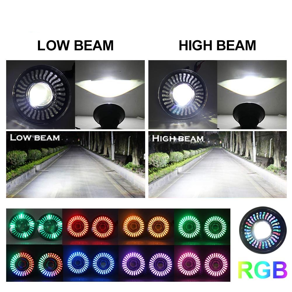 Colight 7inch Round RGB Halo Headlights