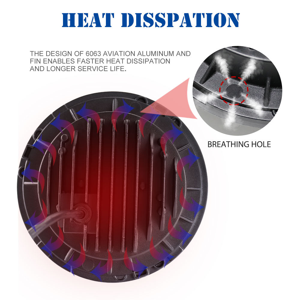 Colight 7" Dual Color DRL Yellow 5-Stars Headlights