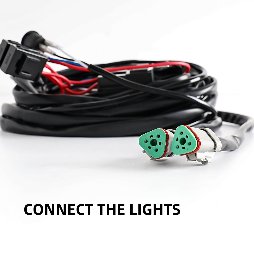 14AWG 3-Pin DT Wire Harness For High Power Driving Lights-2 Leads