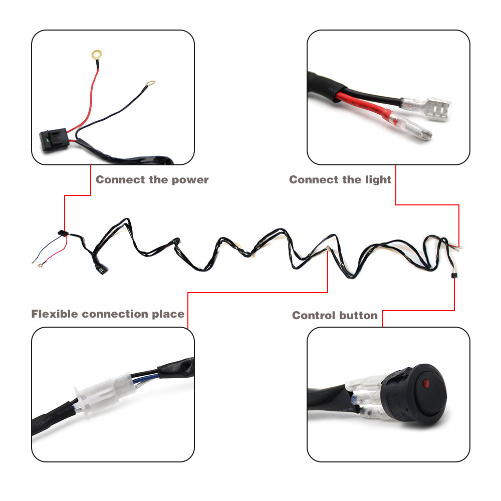 Normal H Connector 3M Wire Harness For Light Bar