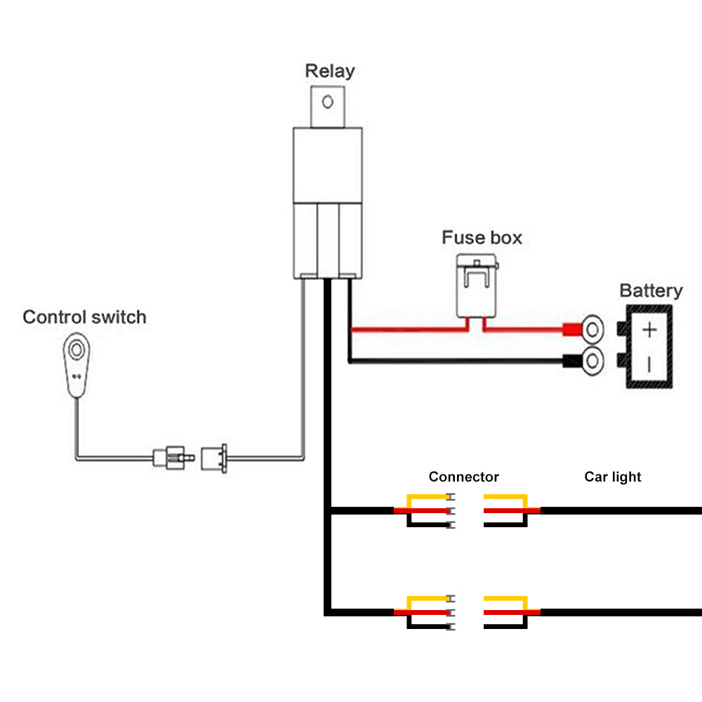 Bulge Series Wire Harness Kit With 12V Relay-Two Leads