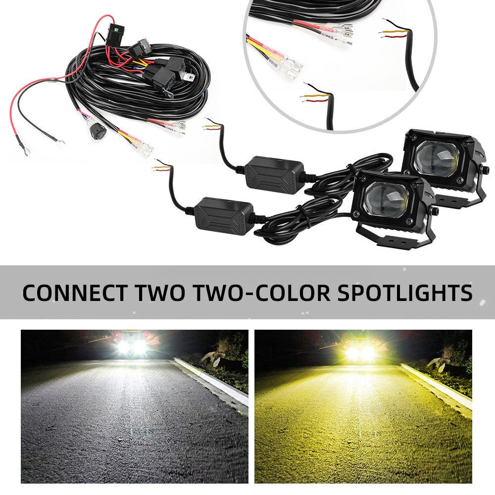 Bulge Series Wire Harness Kit With 12V Relay-Two Leads